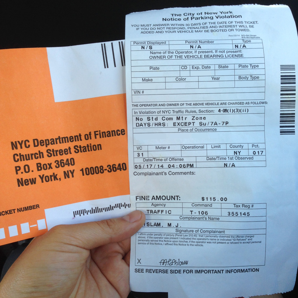learn about a required element on a parking ticket